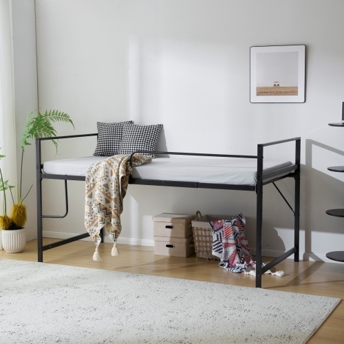 【高さ110cm】ロフトベッド パイプベッド シングル システムベッド ロータイプ 収納 北欧風 大人 一人暮らし スチール 耐震 ベッド KU308拍卖