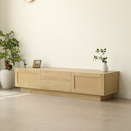 【幅150cm】テレビ台 ローボード 収納 テレビボード テレビラック リビングボード ラタン風 おしゃれ 北欧 引出し収納 TV台 TVボー KU340拍卖