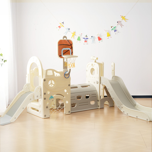 滑り台 すべり台 遊具 ジャングルジム バスケットゴール サッカーゴール 輪投げ テーブル 折りたたみ可能 収納スペース付き【ホワ KU507拍卖