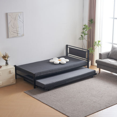 【ブラック】 ベッド 二段ベッド パイプベッド シングルベッド ディベッド 多段ベッド シングル ベッド ベッドフレーム エキストラ KU377拍卖