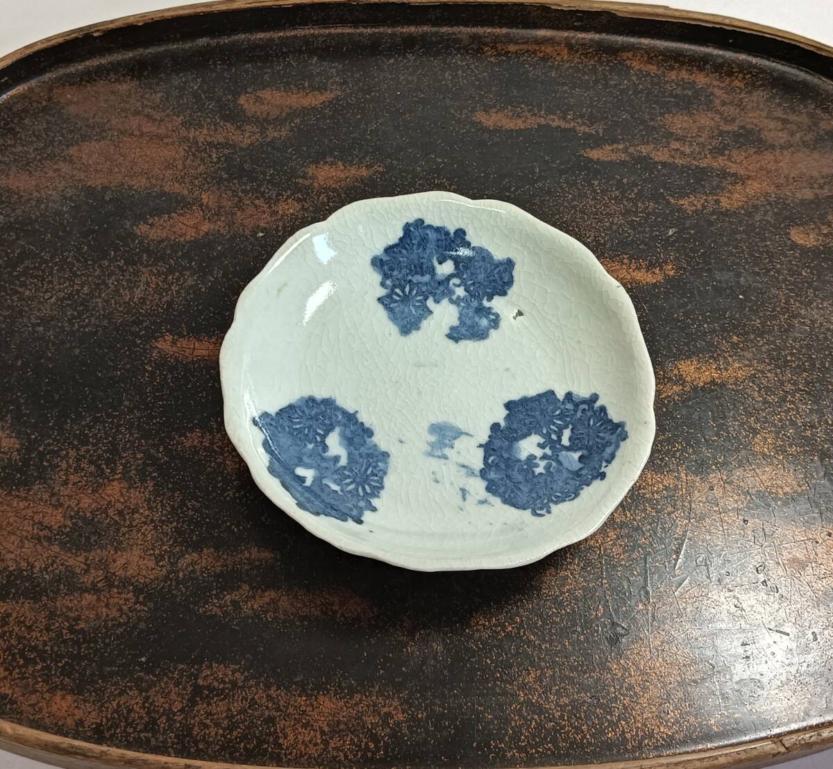 【茶犬】コンニャク印判くらわんか小皿 18世紀拍卖