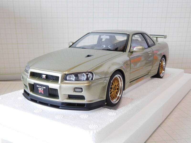 ◎Aa1/18 日産 スカイライン GT-R (R34) VスペックⅡ ニュル ミレニアムジェイド/BBS LMホイール 拍卖
