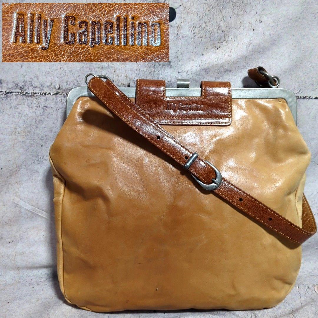 Vintage bag Ally Capellino ヌメ革 ワンショルダーバッグ がま口 ヴィンテージ レザー バッグ 本革 鞄 アリーカペリーノ拍卖