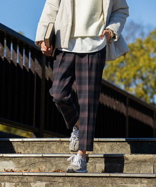 GLOBAL WORK グローバルワーク あったかウツクシルエットテーパード チェック柄 Mサイズ拍卖