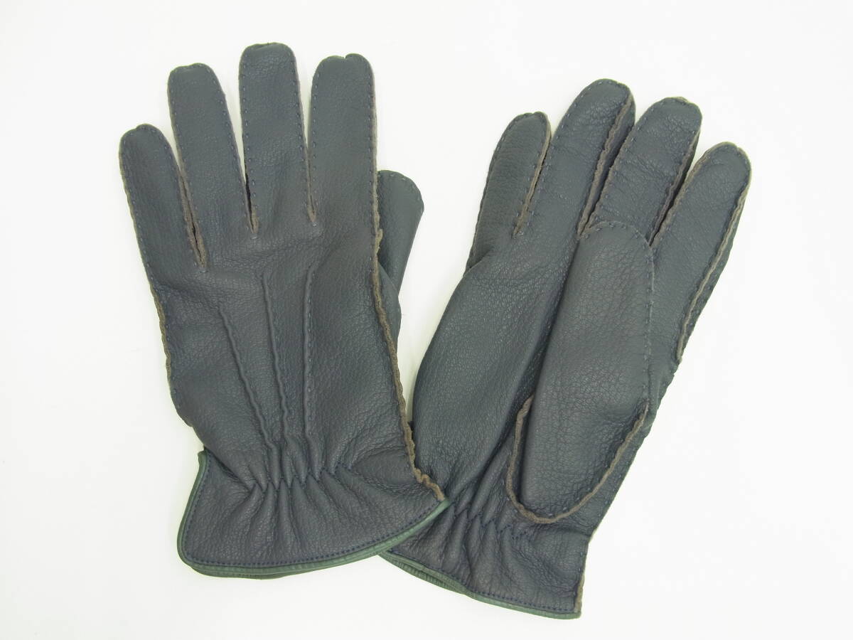 14 ブランド祭 Alta Classe アルタクラッセ 手袋 9 24cm レザー CAPRI GUANTI 紺 紫 黄 グローブ メンズ コレクション 中古品拍卖