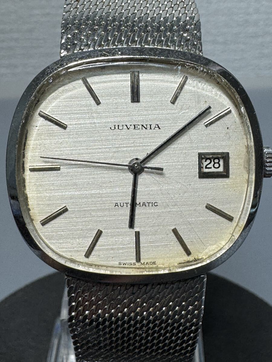 JUVENIA ジュベニア 自動巻き 腕時計 スクエア デイト 不動品 スイス製拍卖