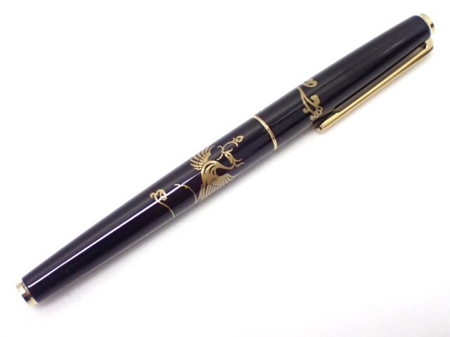 PILOT パイロット 蒔絵 鳳凰 國光会 万年筆 14K-585 F 細字 黒漆 ♪ 73E87-5拍卖