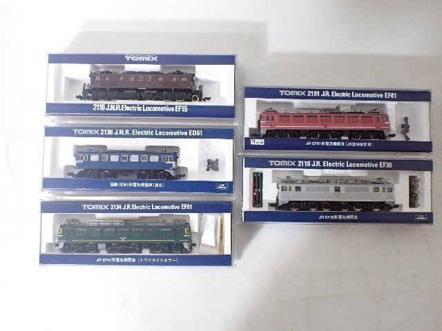 TOMIX トミックス Nゲージ 電気機関車5両セット 2110 EF30/2116 EF15/2134 EF81/2136 ED61/2191 EF81 ★ 738CA-40拍卖