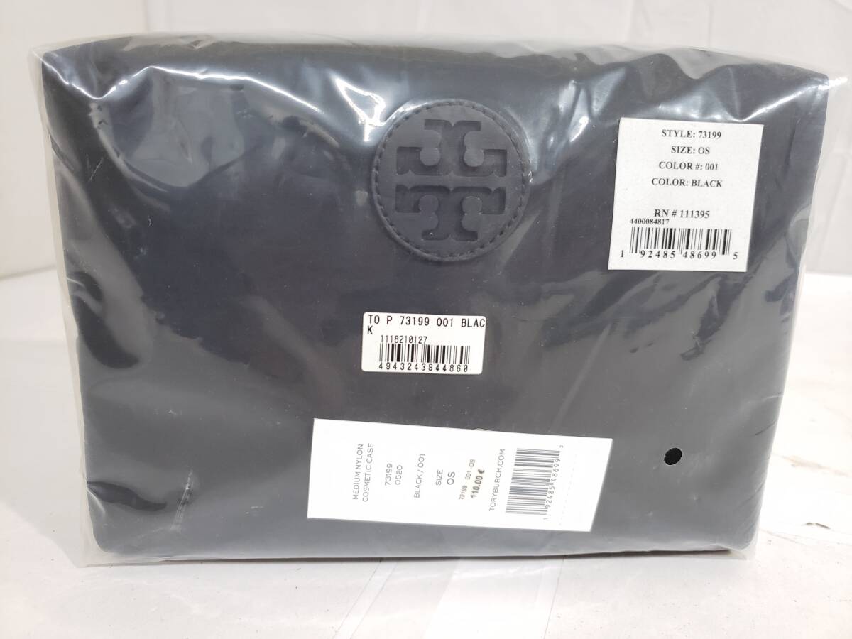 【新品未開封】TORY BURCH トリーバーチ ミディアムナイロン コスメティックケース/ブラック/約15.5×21×8.5cm/未使用品/01YZ102811拍卖