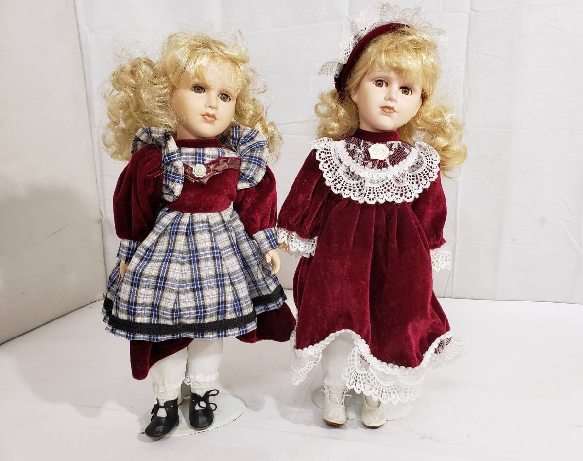 【コレクション】ビスクドール 2点セット/アンティークドール/キャラクタードール/西洋人形/インテリア/ヴィンテージ/10-06KO101305拍卖