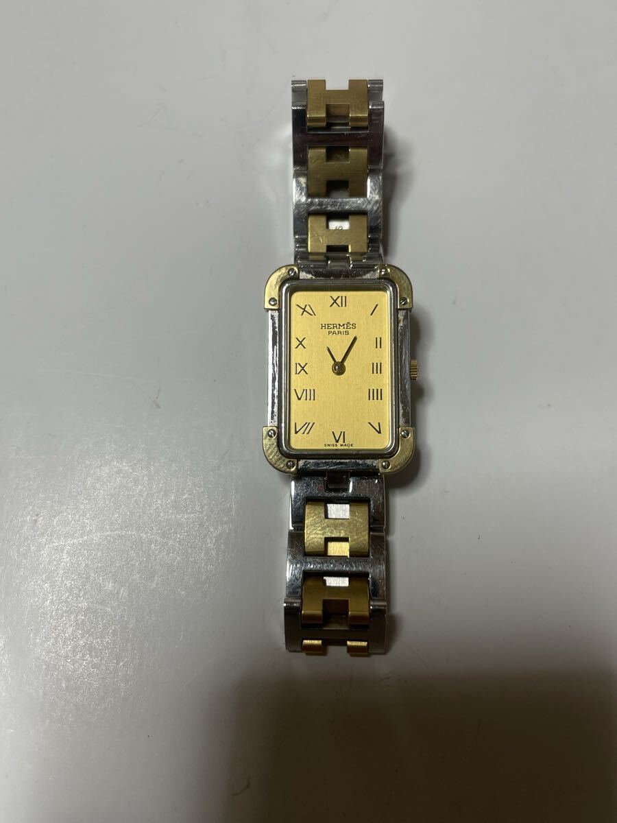 エルメス クロアジュール コンビ レディース ゴールド 金 時計 ブランド 稼働拍卖