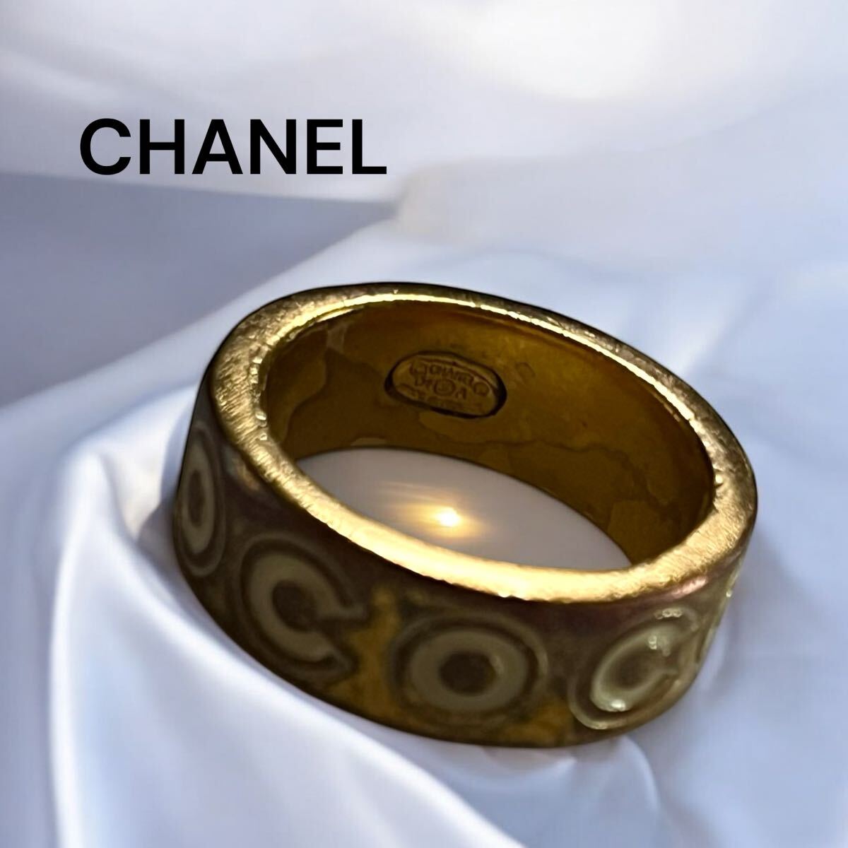 CHANEL シャネル ココクラッシュ リング ゴールド 約9号 美品 定番 人気 指輪 ココマーク ヴィンテージ アクセサリー拍卖
