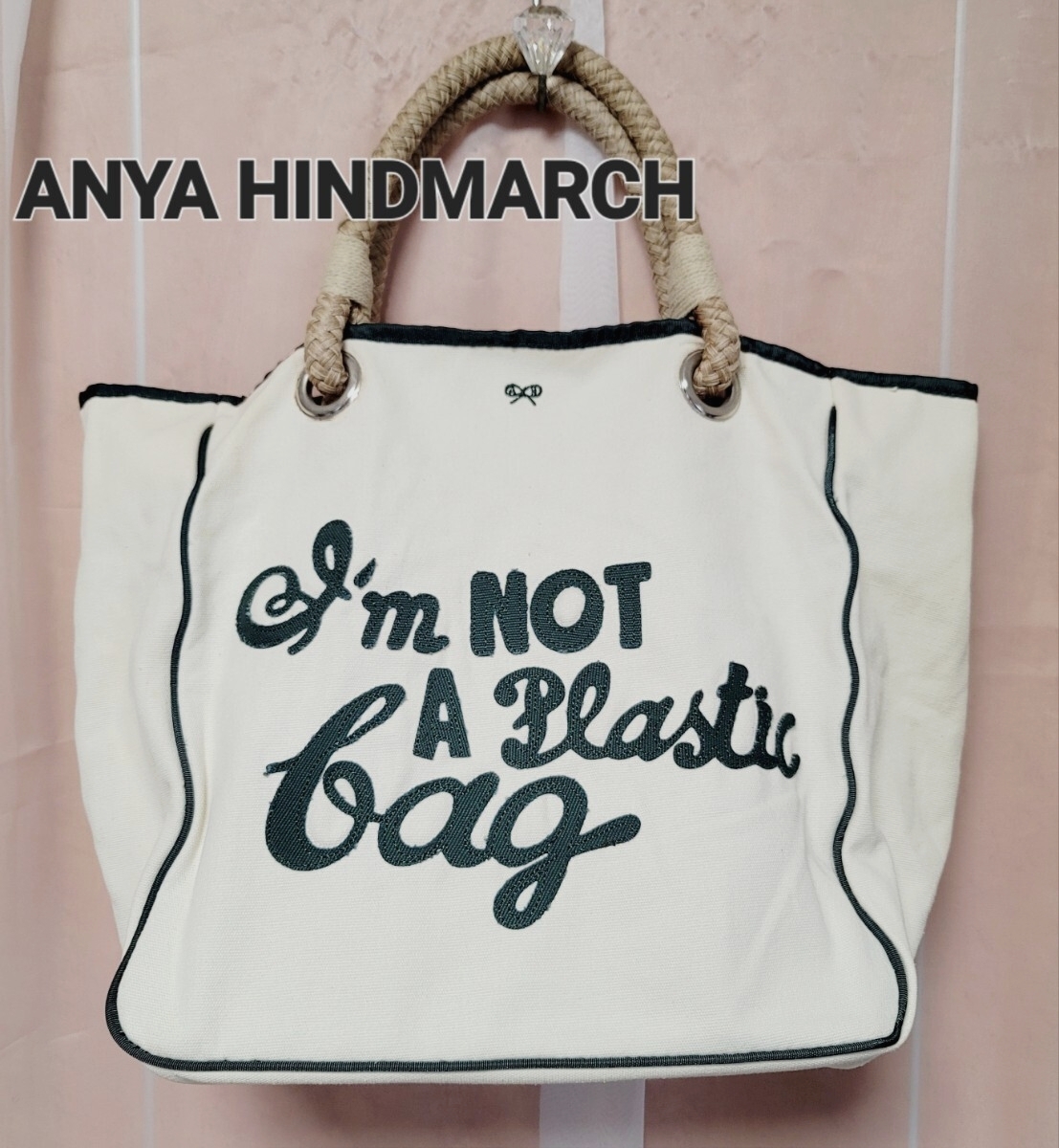 【ANYA HINDMARCH】トートバッグ キャンバス アニヤハインドマーチ拍卖