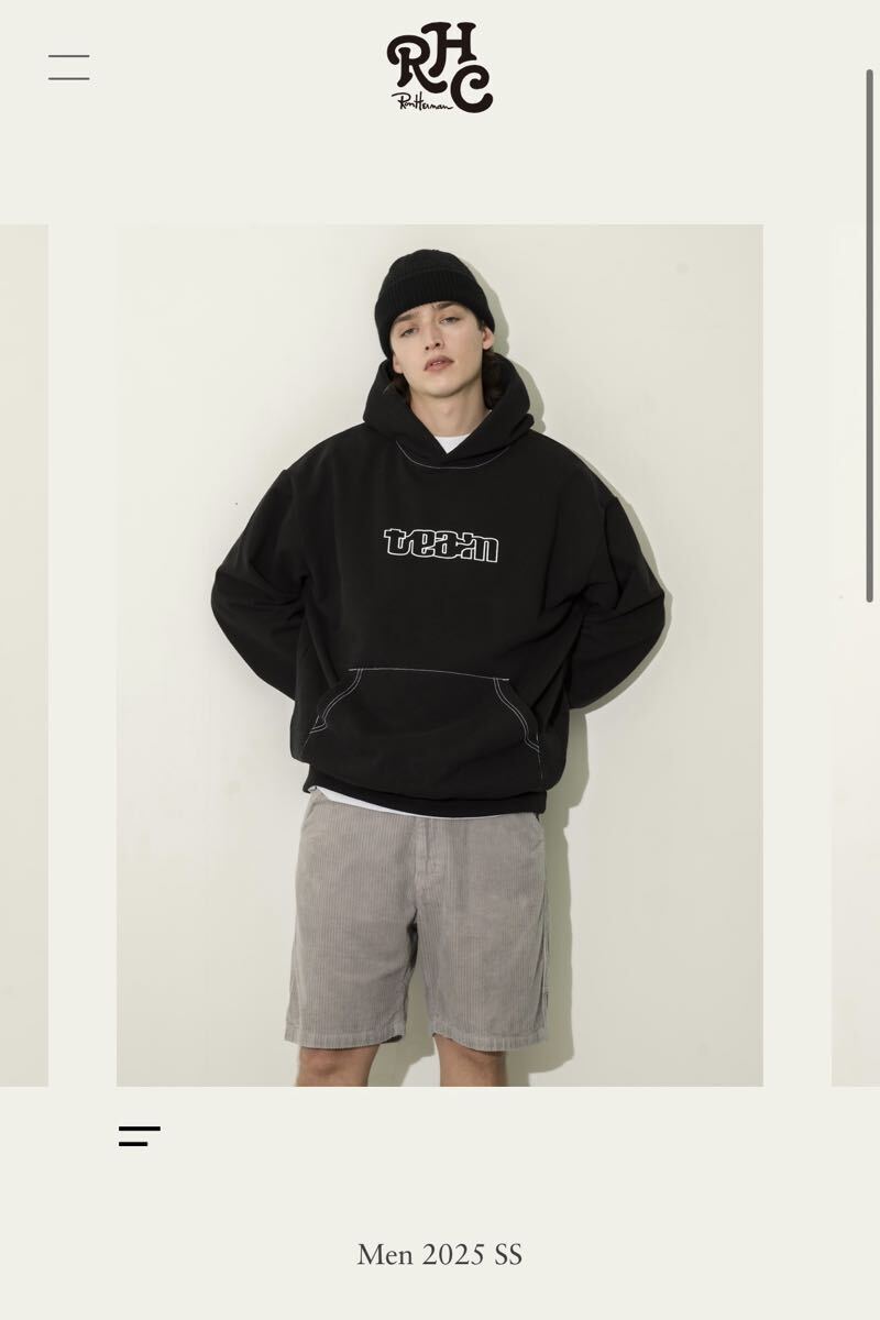 RHCロンハーマン TEAM(チーム)グラフィック スウェットフーディー  パーカー  ブラック拍卖