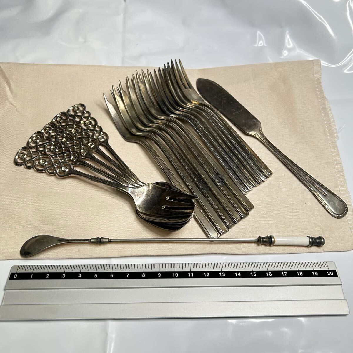 LUCKY WOOD LUCKY SILVER David-Andersen スプーン ナイフ フォーク セット(ジャンク)まとめて カトラリー 食器 シルバー 銀拍卖