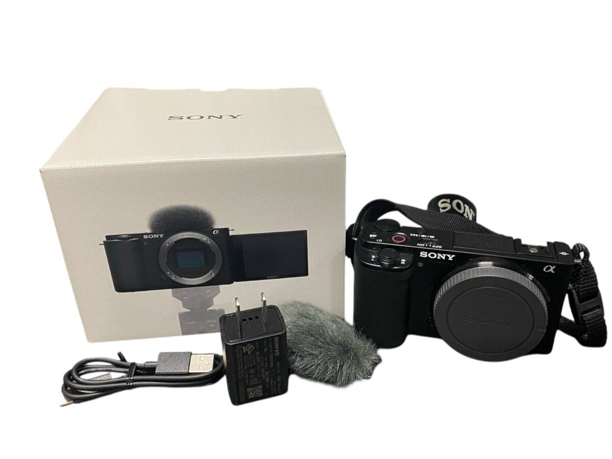 美品■SONY α ZV-E10 ミラーレス一眼カメラ ボディ 通電確認済み 外箱・充電器付き バッテリーチャージャー欠品 動作未確認拍卖