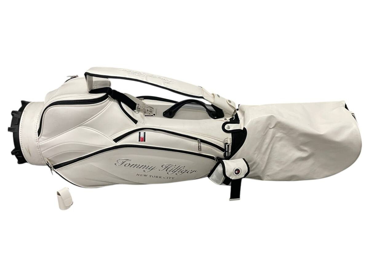 Tommy Hilfiger トミーヒルフィガー キャディバッグ ホワイト ティー×2・ボールケース付き ゴルフバッグ 白拍卖