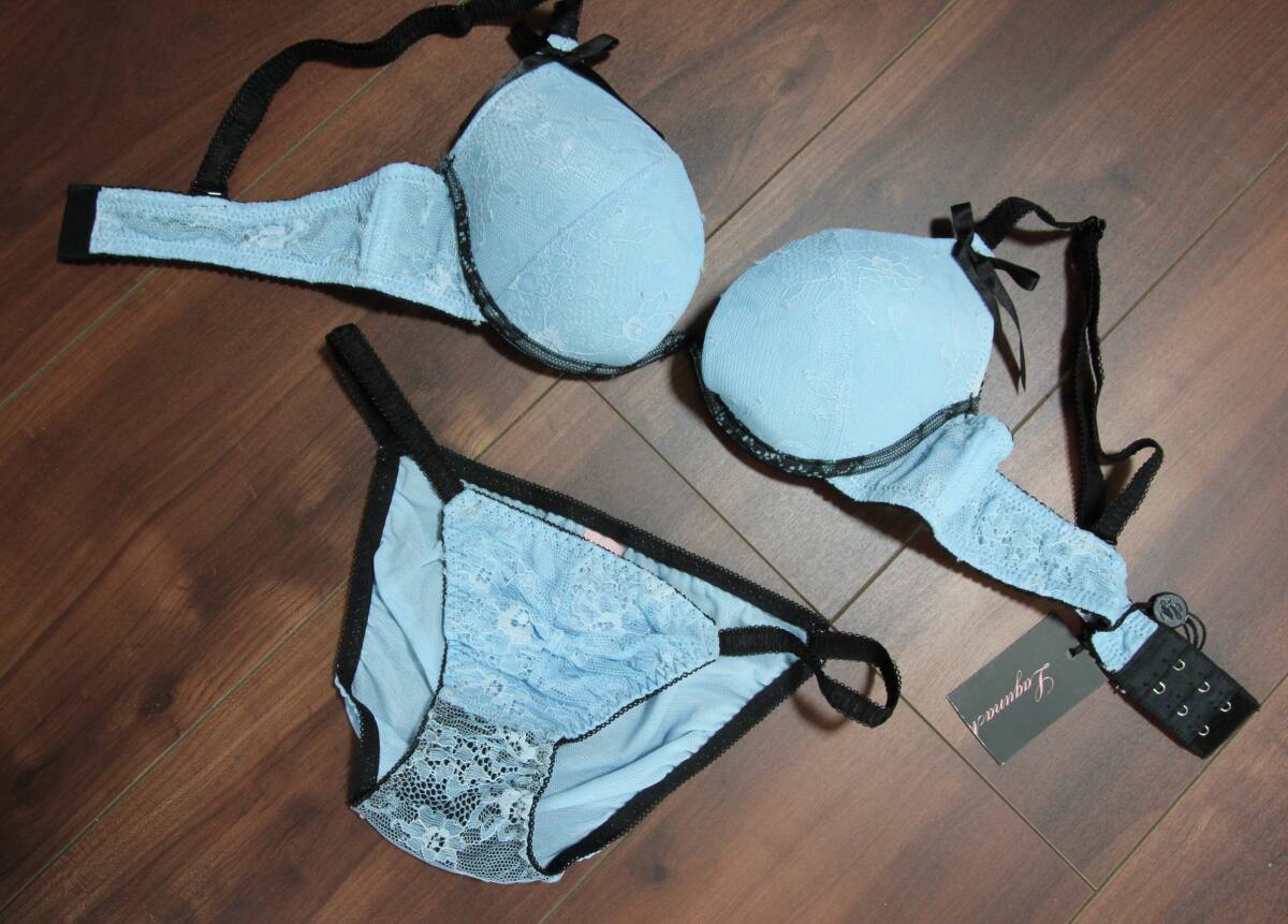 新品296☆LAGUNAMOON ラグナムーン 可愛い水色 ブラ&ショーツ☆エメフィールピーチジョンaimerfeeRavijour ラヴィジュール拍卖