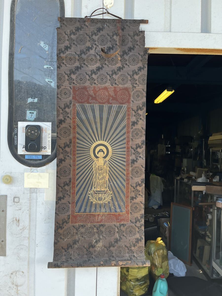 78×29.5 掛軸 仏教美術 仏画 直筆 江戸時代拍卖