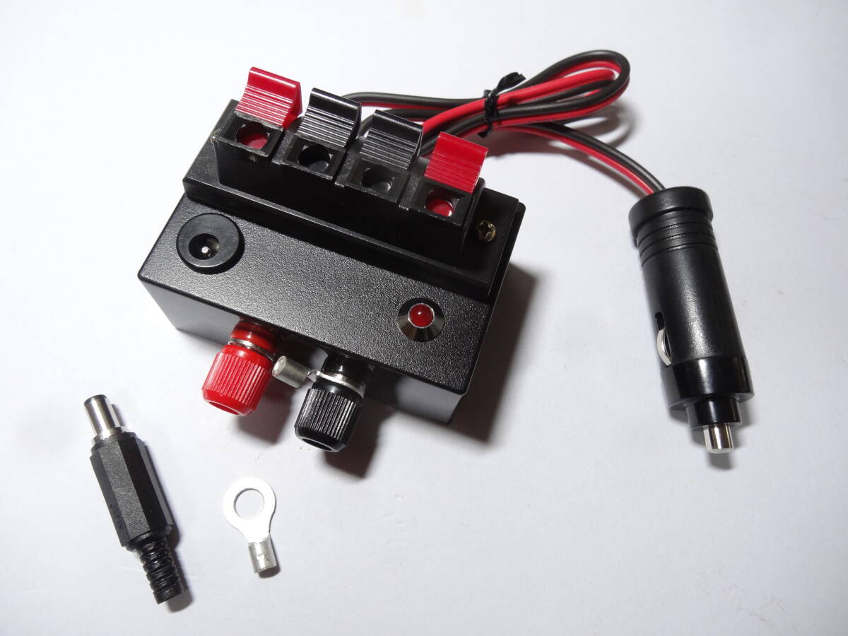 ☆車のシガーソケットからの電源取り出しBOX 4Pのワンタッチターミナル 2.1ΦDCジャック1個 陸式ターミナル付き (シガープラグ付)☆拍卖