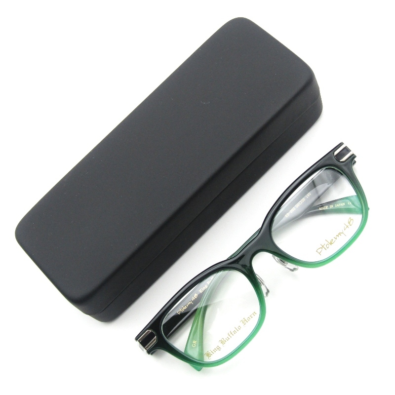 未使用 Ptolemy48 トレミー48 メガネフレーム KB-003 King Buffalo Horn 日本製 キングバッファロー ウェリントン GR グリーン 65008710拍卖