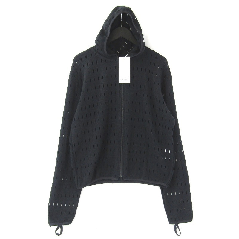 未使用 JIEDA ジエダ ホール ジップ フーディー Jie-25S-CT02 HOLE ZIP HOODIE ジップパーカー ブラック 黒 2 タグ付き 65008699拍卖
