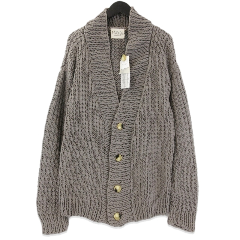 未使用 MAYDI マイディ CARDIGAN ENERGIA HAND KNITTED カーディガン ハンドニット combed cotton グレー M 71013692拍卖