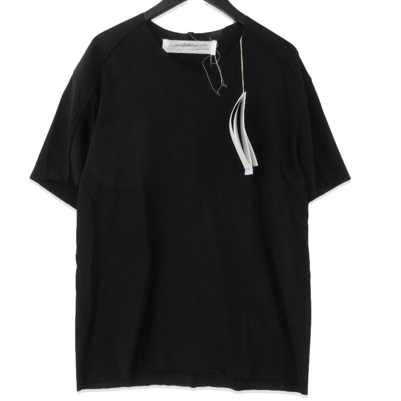 未使用 individualsentiments インディビジュアルセンチメンツ TWISTED JERSEY BASIC SHORT SLEEVE ブラック 黒 4 タグ付き 71013730拍卖