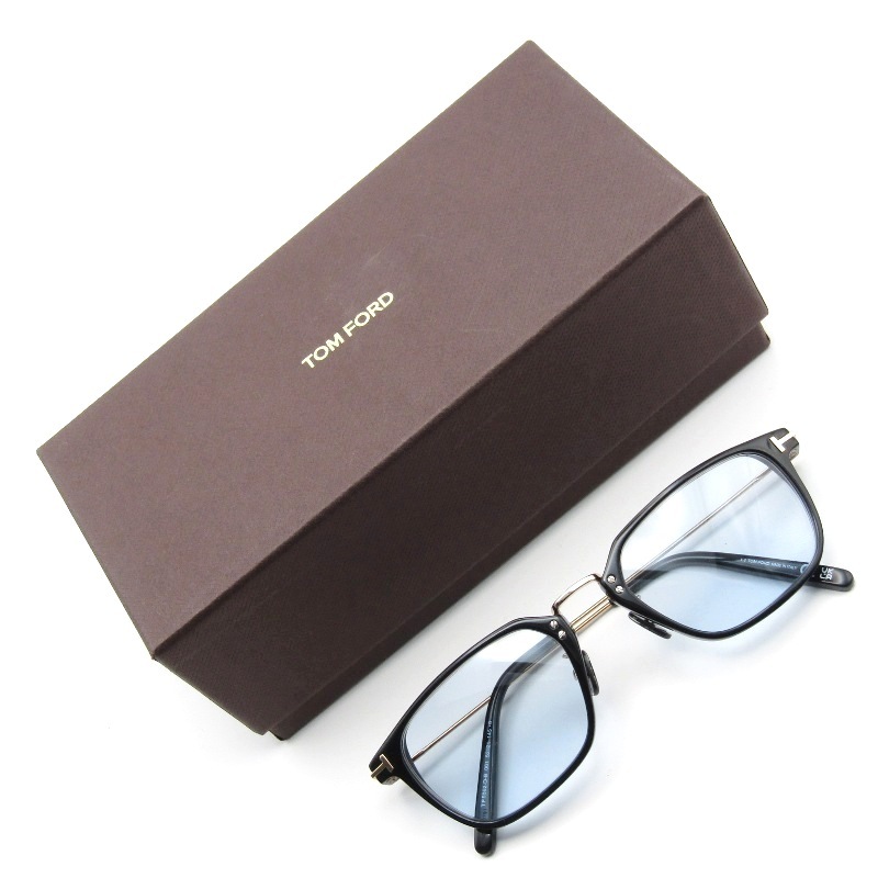 美品 TOM FORD トムフォード サングラス TF5862-D-B イタリア製 スクエア 日本企画 コンビ 001 ブラック/ゴールド 61003809拍卖