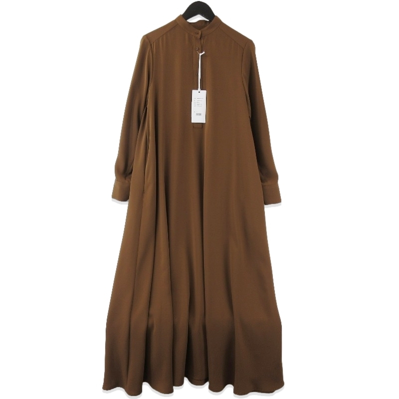 未使用 Graphpaper グラフペーパー Satin Band Collar Dress GL251-60222C レディース サテン ブラウン 0 タグ付き 71013724拍卖