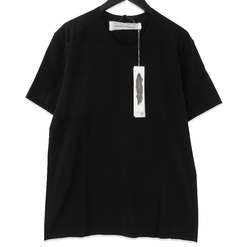 未使用 individualsentiments インディビジュアルセンチメンツ TWISTED JERSEY BASIC SHORT SLEEVE ブラック 黒 2 タグ付き 71013731拍卖
