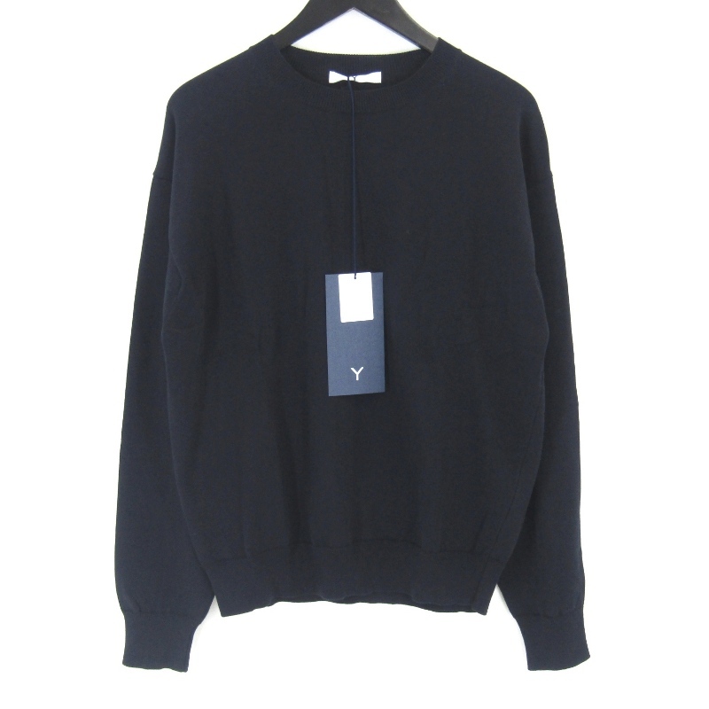 未使用 Y ワイ ORGANIC COTTON KN P/O 165-5160381 ニット コットン プルオーバー 日本製 ネイビー M タグ付き 65008751拍卖