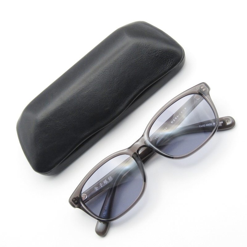 金子眼鏡 カネコガンキョウ サングラス KCS-22 日本製 CELLULOID セルロイド スクエア ノー芯 CGY クリアグレー 61003830拍卖