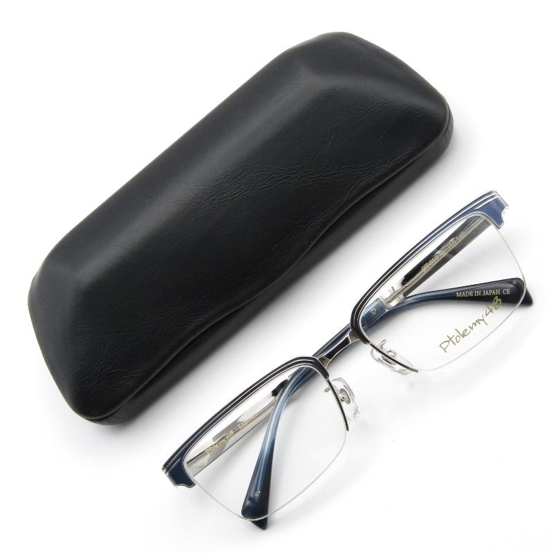 Ptolemy48 トレミー48 メガネフレーム ST-010 SATURN 日本製 サターン メタルブロウ シートメタル BL ブルー/シルバー 61003849拍卖
