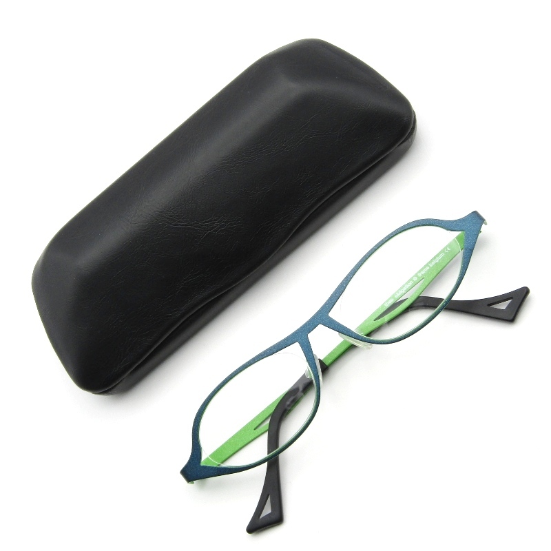 未使用 theo テオ メガネフレーム obligation ベルギー製 オブリゲーション オーバル シートメタル 227 ブルー/ライトグリーン 61003862拍卖