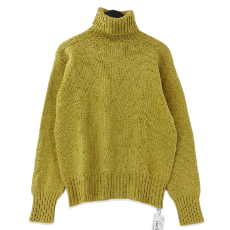 未使用 ANATOMICA アナトミカ 2PLY SHETLAND SWEATER TURTLE ニット セーター タートルネック ウール マスタード 42 タグ付き 71013817拍卖