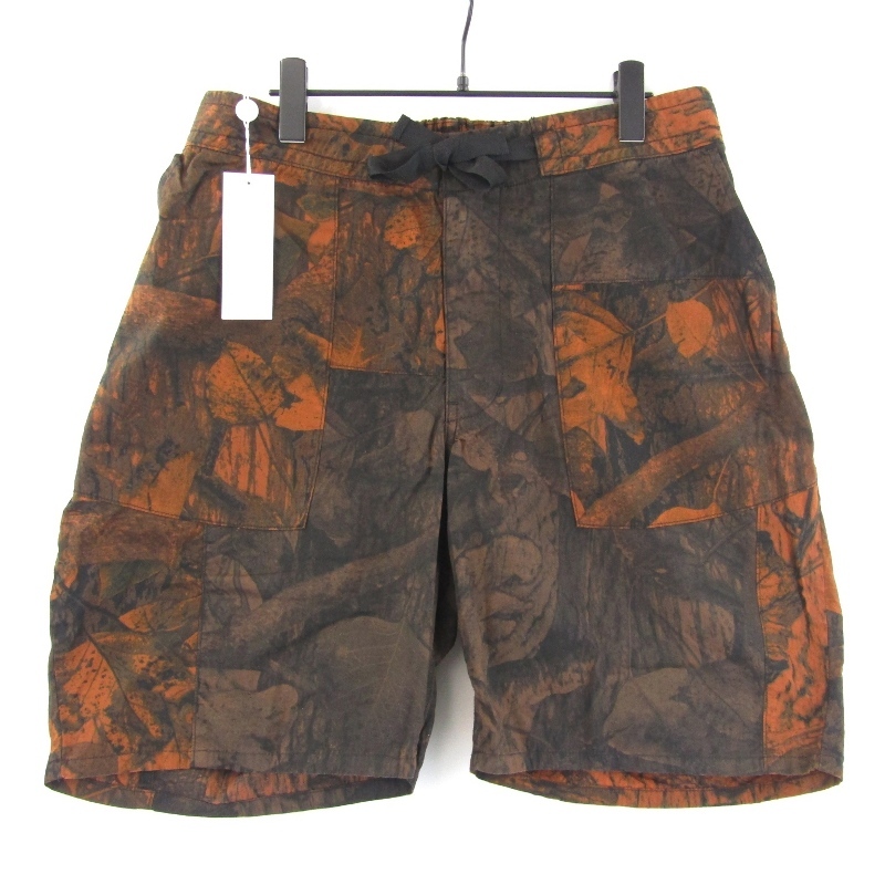 未使用 ANACHRONORM アナクロノーム ハーフパンツ PATCH WORK BAKER SHORTS 製品染め ショーツ オレンジ 32 タグ付き 65008836拍卖