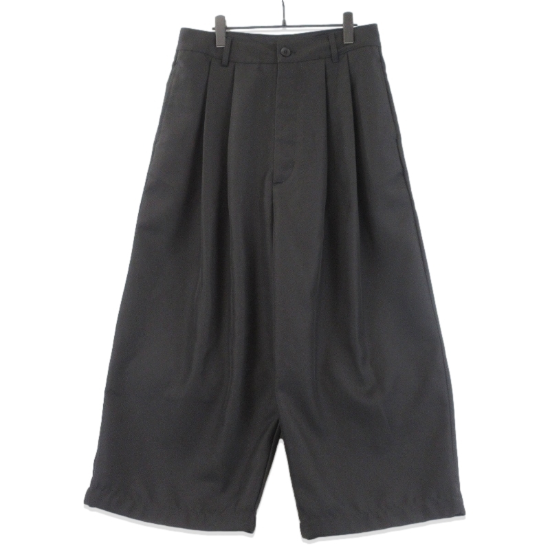 美品 INTODUSK イントゥダスク 2タックワイドパンツ JE24F00200 ボタンフライ SKEWED PANTS CAC506 ブラック 黒 M 70017137拍卖