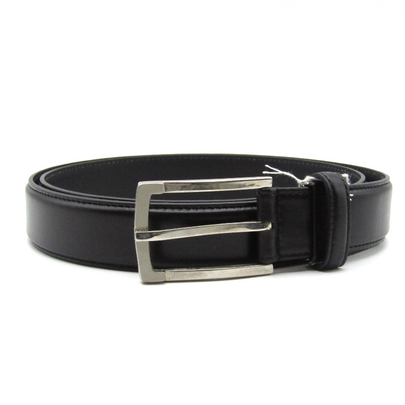 美品 L'AIGLON レグロン ベルト プレーン 日本製 牛革 ビジネス ブラック 黒 24005458拍卖