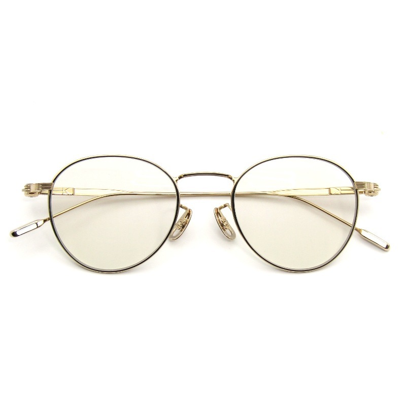 美品 YUICHI TOYAMA:5 ユウイチトヤマ ファイブ メガネフレーム KYOTO 度入り 日本製 キョウト 京都 01 White gold/Black 65008864拍卖