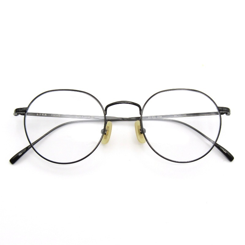 美品 金子眼鏡 カネコガンキョウ メガネフレーム KV-81L 日本製 VINTAGEシリーズ クラウンパント IPBK ブラック 65008877拍卖