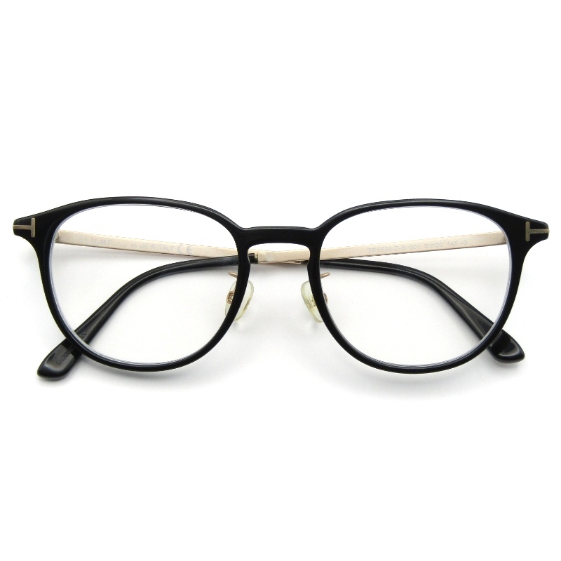 TOM FORD トムフォード トムフォード メガネ プラスチック×メタル ブラックスレ くすみ 汚れ 変色 001 ブラック/ゴールド 61003893拍卖