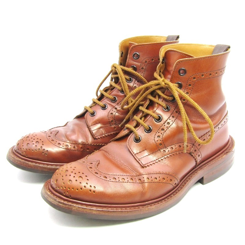 Tricker's トリッカーズ UK6.5 カントリーブーツ 2508 MALTON ダイナイトソール ブローグブーツ モールトン マロンアンティーク 35004876拍卖