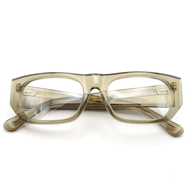 美品 Lunetta BADA ルネッタバダ メガネフレーム NO.23 日本製 レクタングル スクエア 0050 カーキ 61003930拍卖