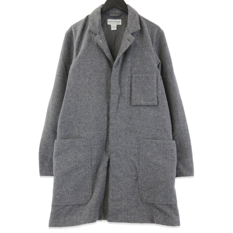 SASSAFRAS ササフラス ホールリーフコート ブランケット whole leaf coat Blanket ショップコート日本製 グレー L 71013894拍卖