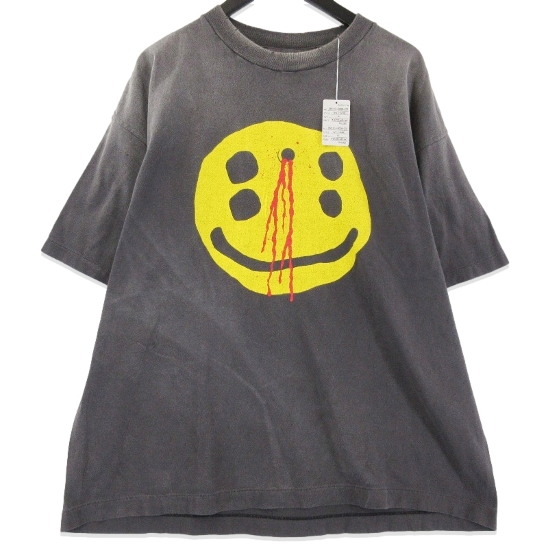 美品 SAINT Mxxxxxx × Cactus Plant Flea Market セントマイケル CP_SS TEE SMILE SM-YS1-0000-C01 ブラック 黒 XL タグ付き 71013903拍卖