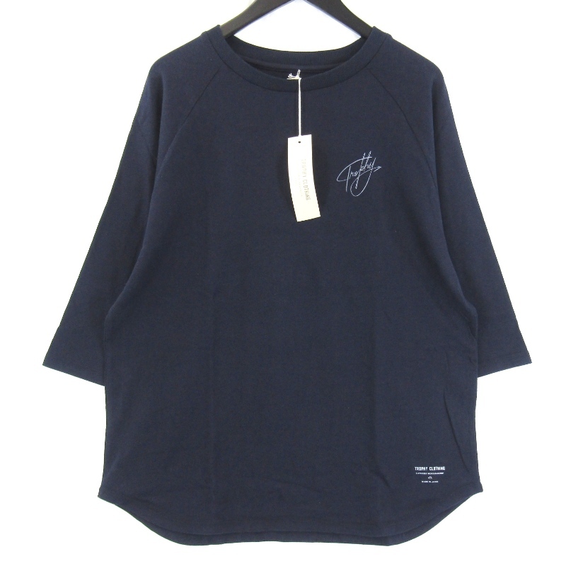 未使用 TROPHY CLOTHING トロフィークロージング 88/12 RELAX FIT BB TEE TR25SS-209 五分袖Tシャツ ネイビー M タグ付き 65008935拍卖