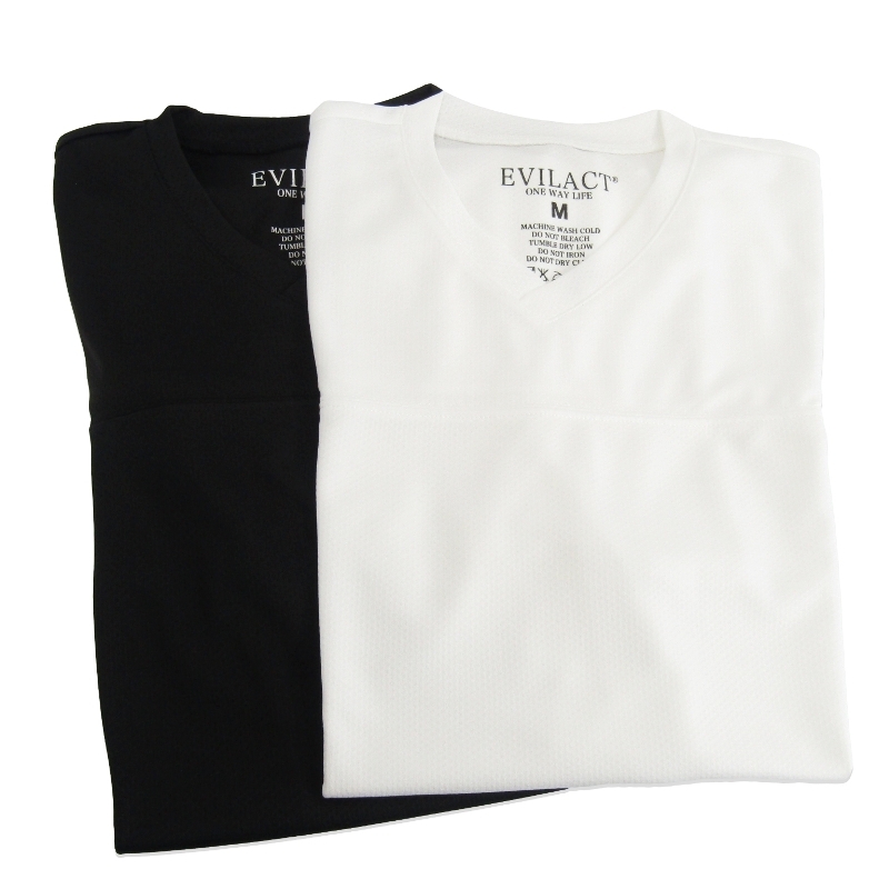 未使用 EVILACT イーブルアクト 2PACK TECH SS EA-2P-TSS 半袖Tシャツ メッシュ フットボール 2枚セット ブラック ホワイト M 65008924拍卖
