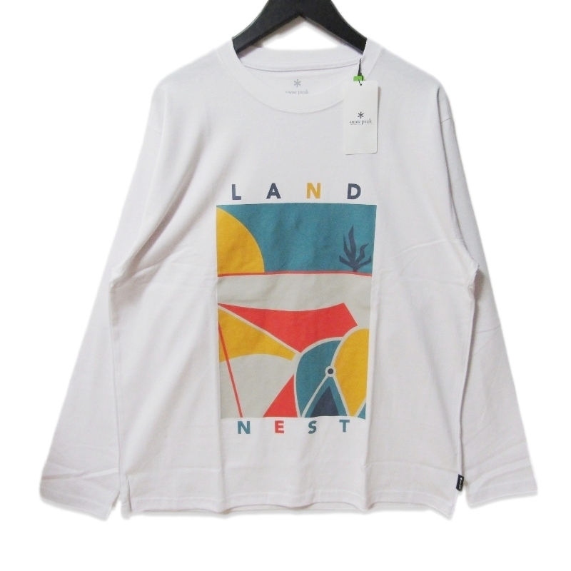 未使用 Snow Peak スノーピーク Land Nest Long Sleeve T-Shirt TS-24AU105 長袖Tシャツ プリント Tee ホワイト 白 XL タグ付き 27111534拍卖