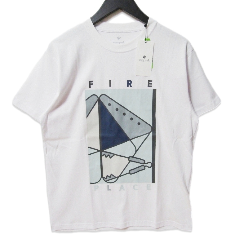 未使用 Snow Peak スノーピーク Fireplace T-Shirt TS-24AU102 半袖Tシャツ プリント Tee ホワイト 白 M タグ付き 27111517拍卖